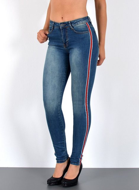 ESRA Skinny-fit-Jeans J330 Damen High Waist Skinny Jeans mit Streifen, bis günstig online kaufen