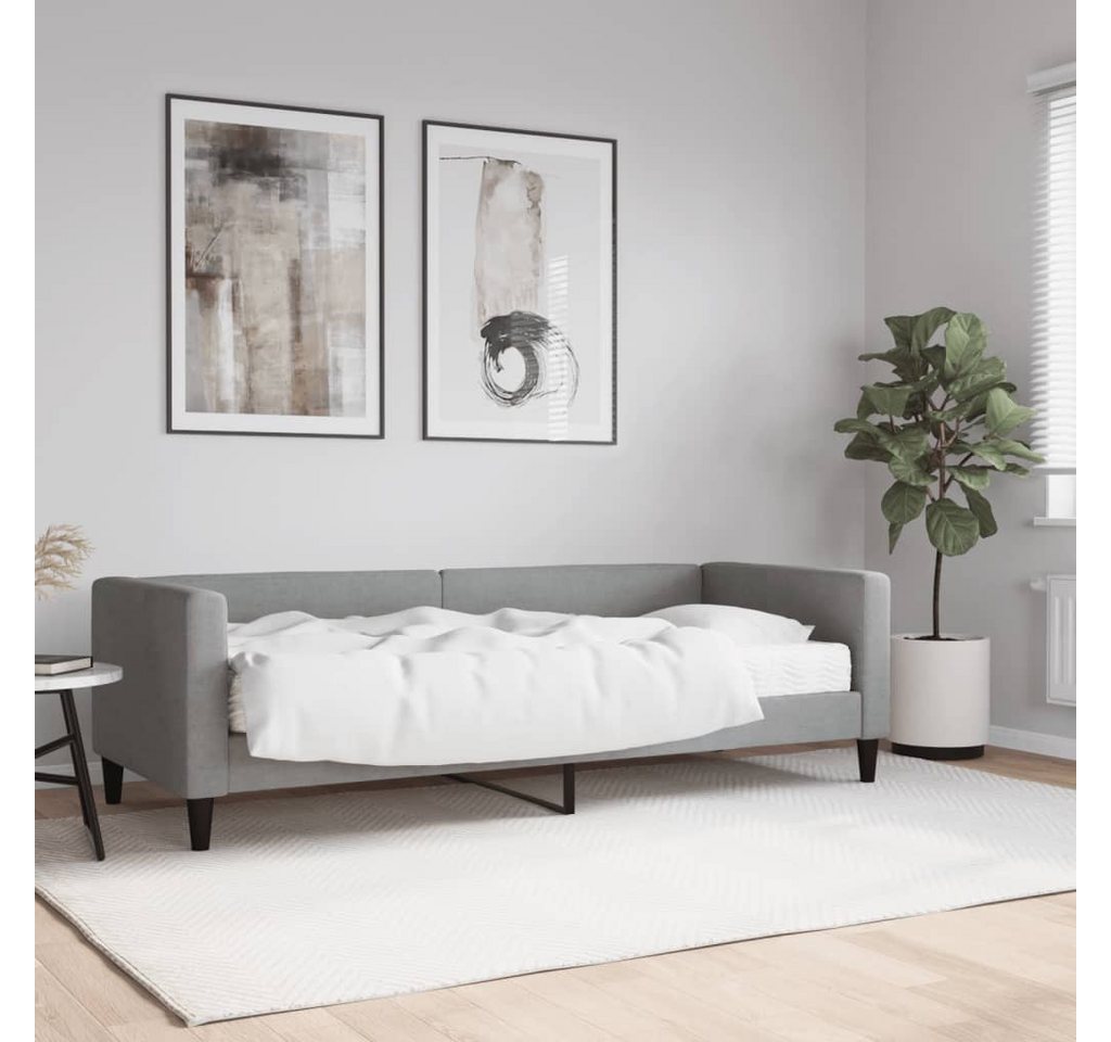 vidaXL Gästebett Gästebett Tagesbett mit Matratze Hellgrau 80x200 cm Stoff günstig online kaufen