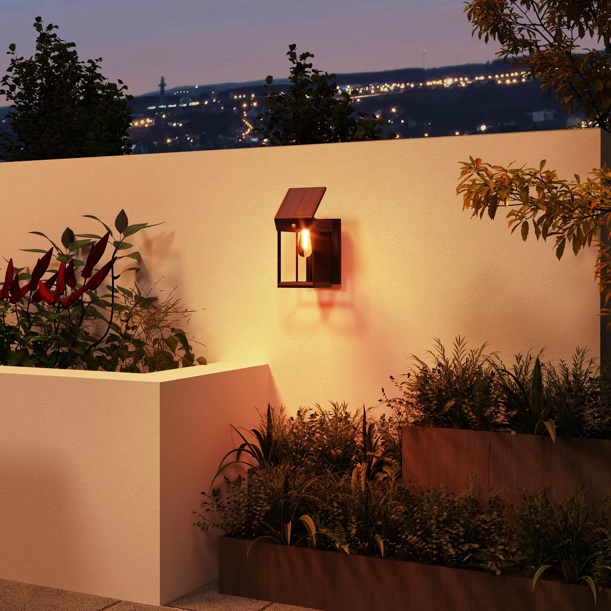 Outsunny Solar Wandleuchte, LED Außenleuchte Gartenleuchte mit Warmweißes L günstig online kaufen