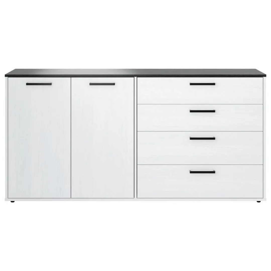 Sideboard Smart 1 kiefer weiß schwarz B/H/T: ca. 180x89x40 cm günstig online kaufen