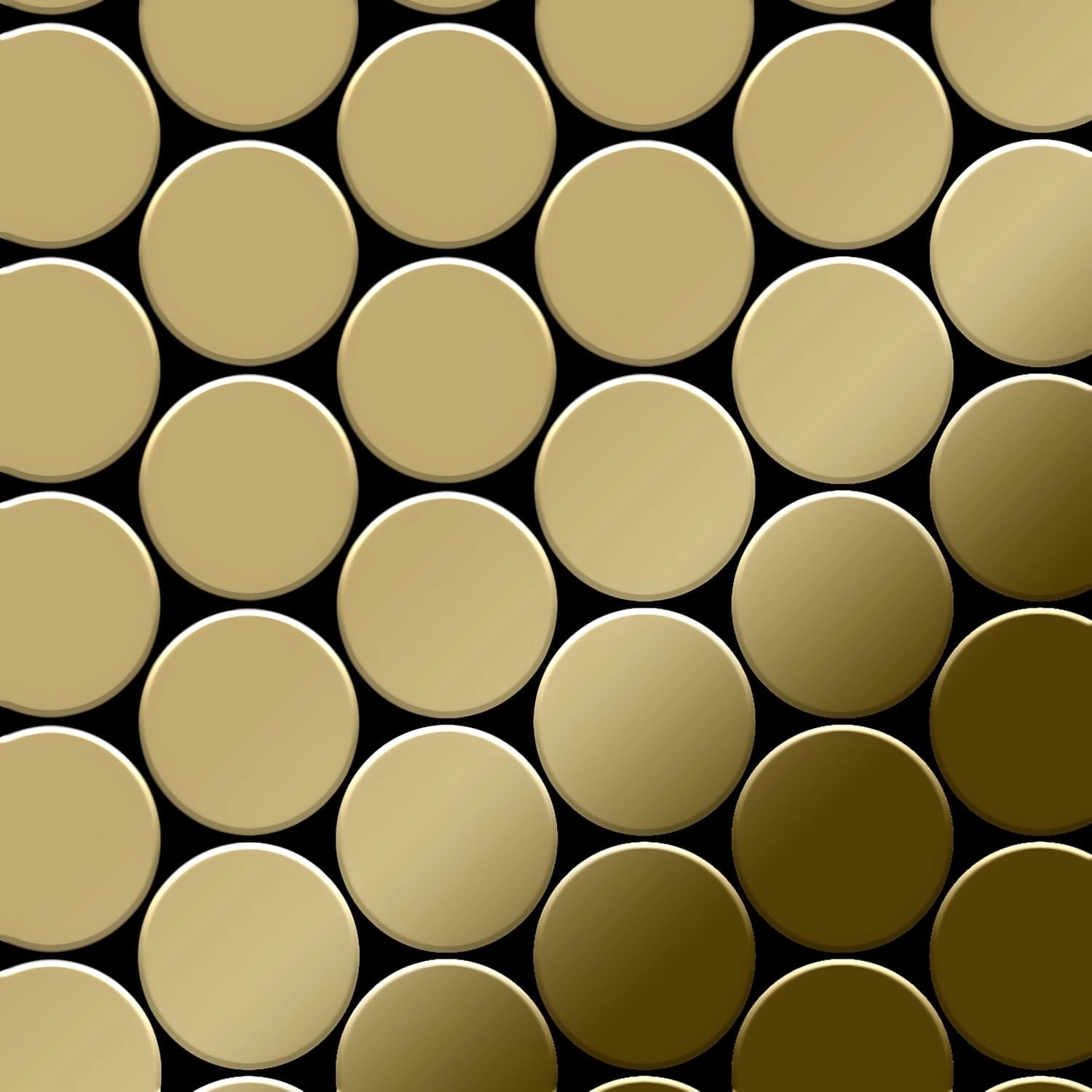 ALLOY Mosaik Fliese Massiv Metall Titan Hochglänzend Gold 1,6mm Stark Medal günstig online kaufen