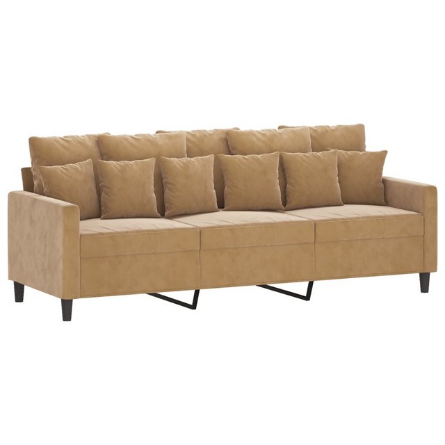 vidaXL Sofa, 3-Sitzer-Sofa Braun 180 cm Samt günstig online kaufen