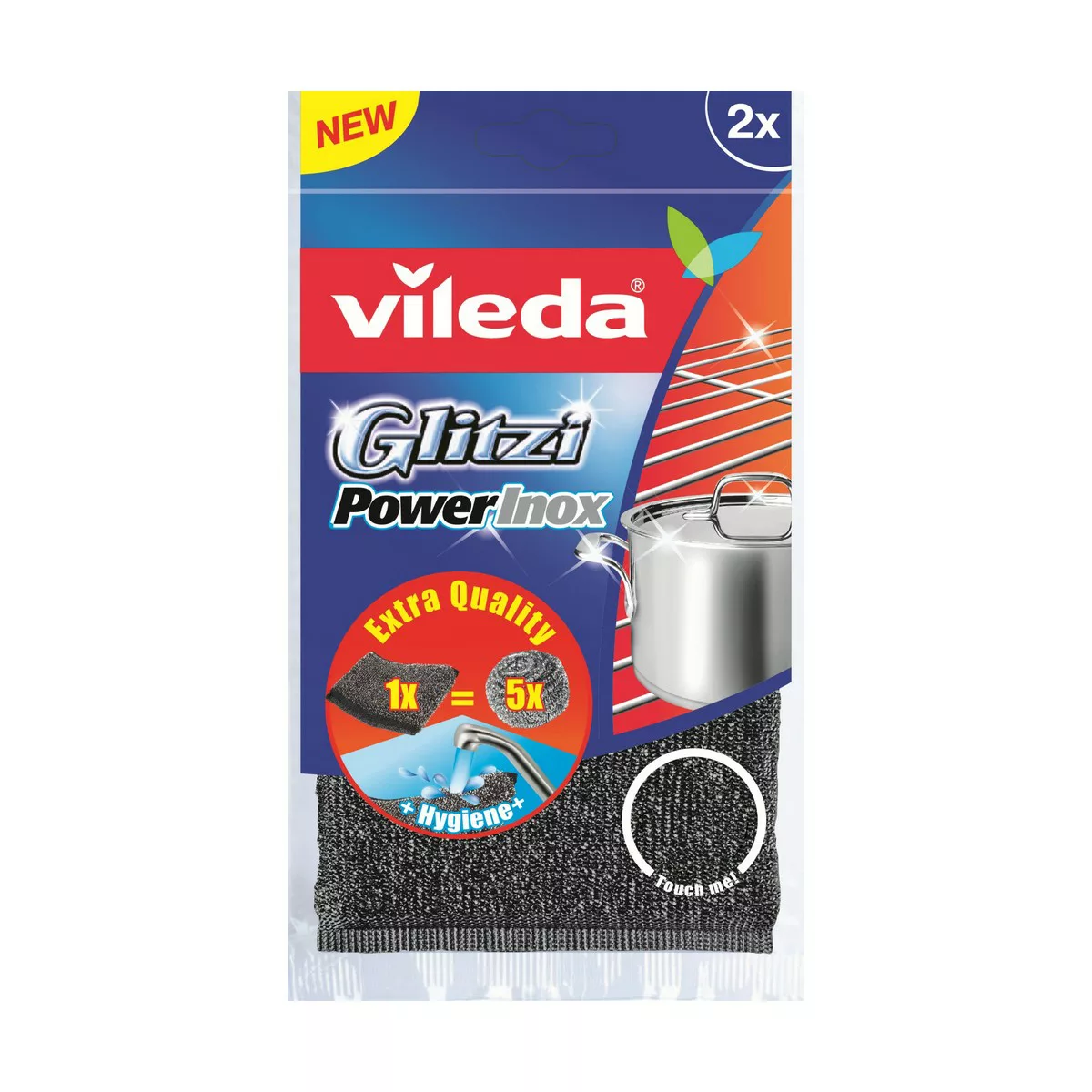 Scheuerschwamm Vileda Glitzi Inox Power Grau Edelstahl günstig online kaufen