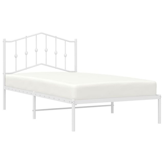 vidaXL Bett Bettgestell mit Kopfteil Metall Weiß 100x190 cm günstig online kaufen