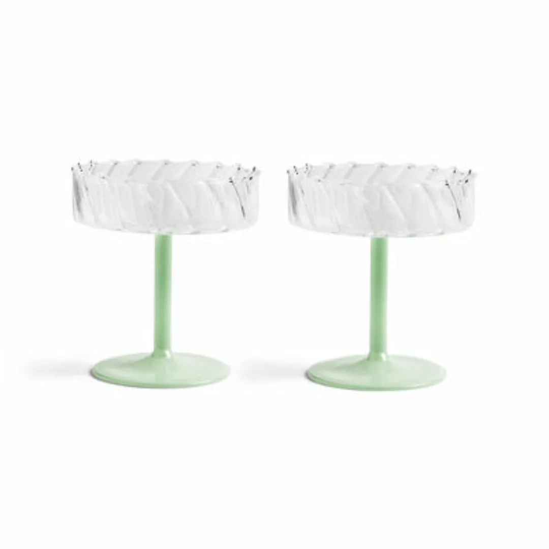 Sektgläser Twirl glas grün / 2er-Set - & klevering - Grün günstig online kaufen