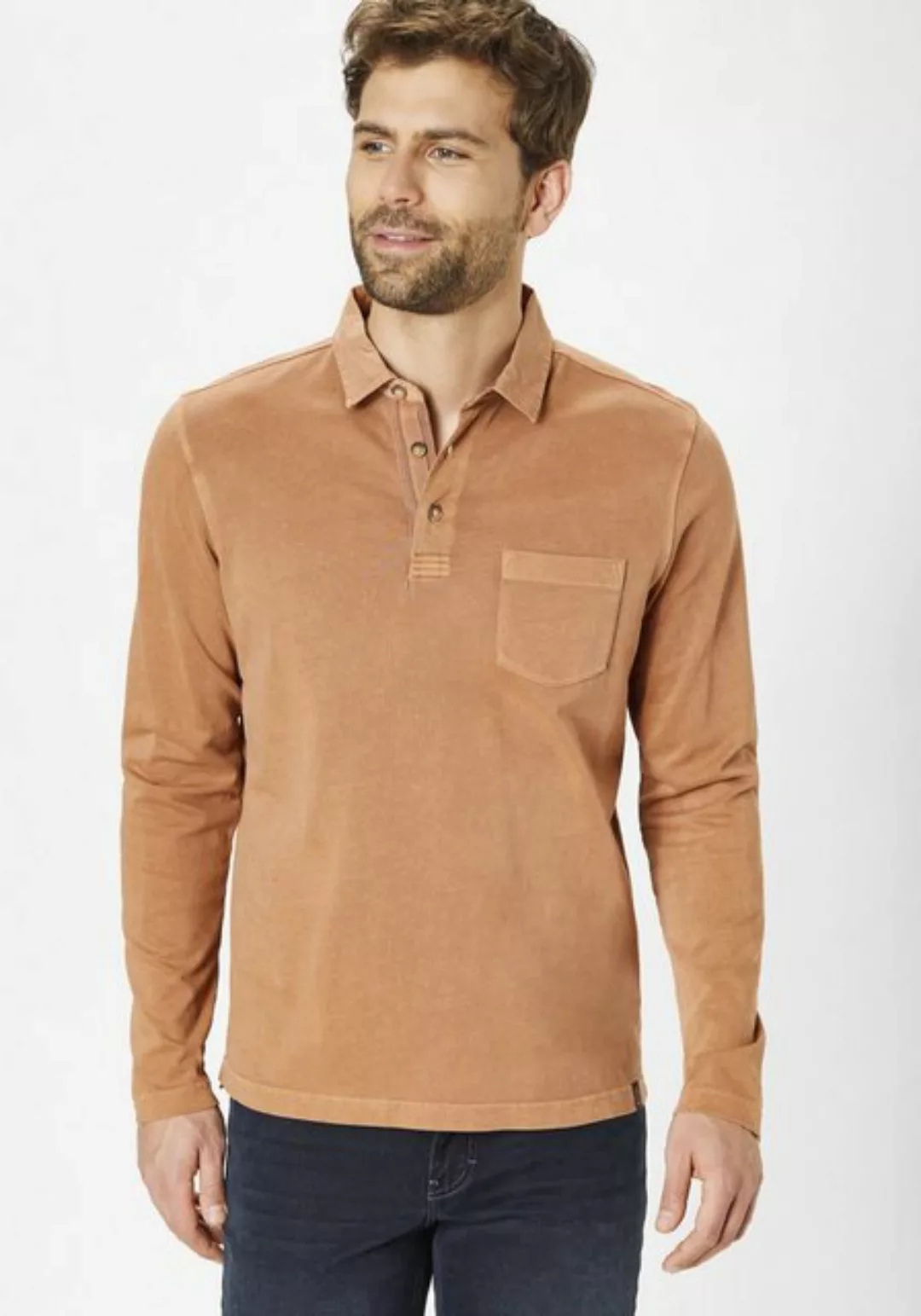 Paddock's Langarmshirt (1-tlg) Poloshirt aus reiner Baumwolle günstig online kaufen