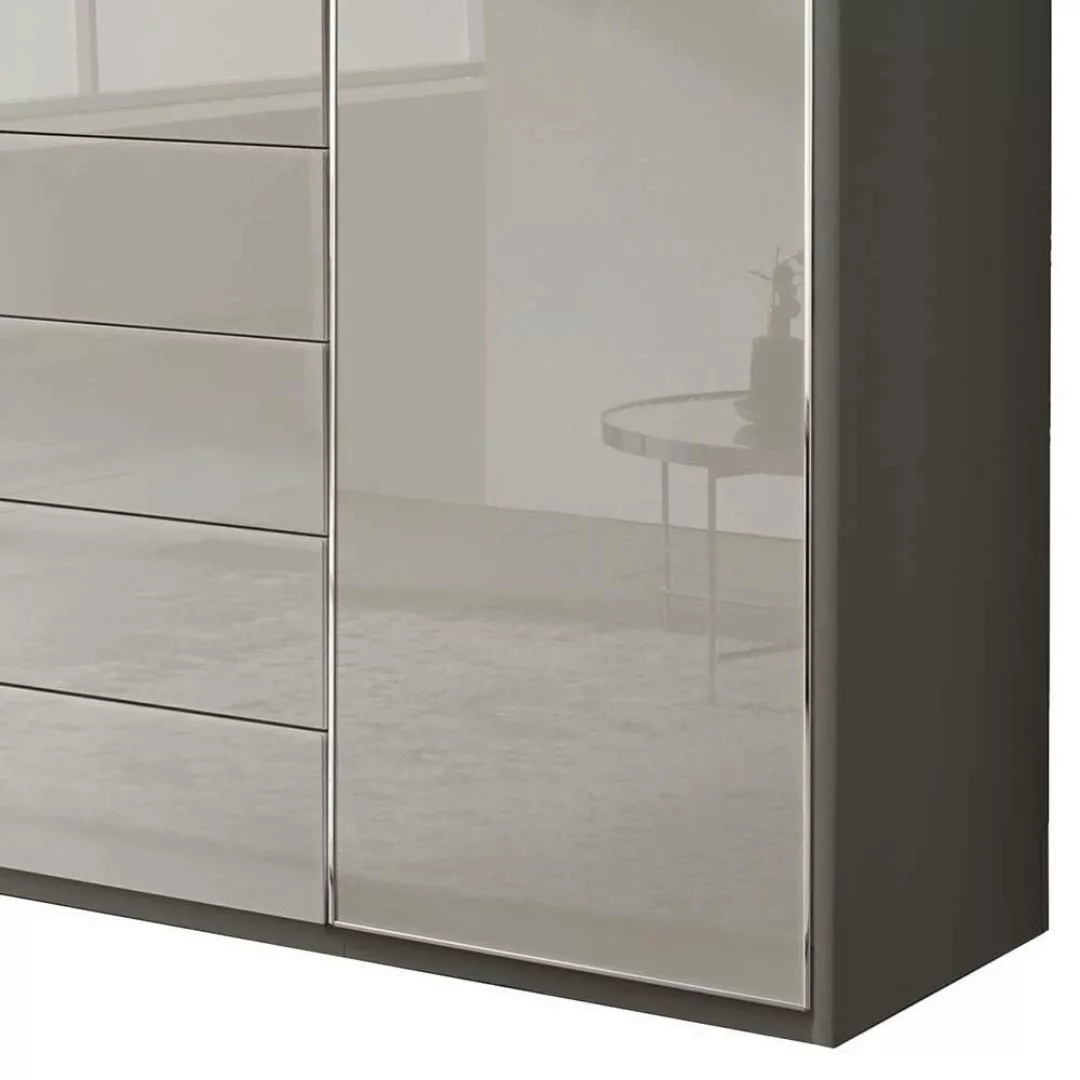 Hoher Kleiderschrank Schlafzimmerschrank mit fünf Schubladen 236 cm hoch günstig online kaufen