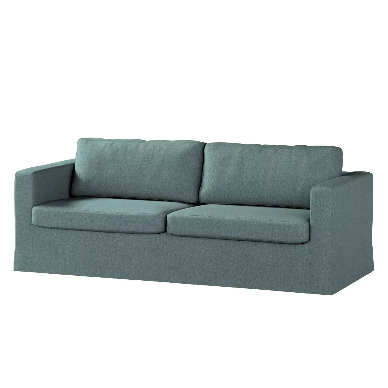 Bezug für Karlstad 3-Sitzer Sofa nicht ausklappbar, lang, grau- blau, Bezug günstig online kaufen