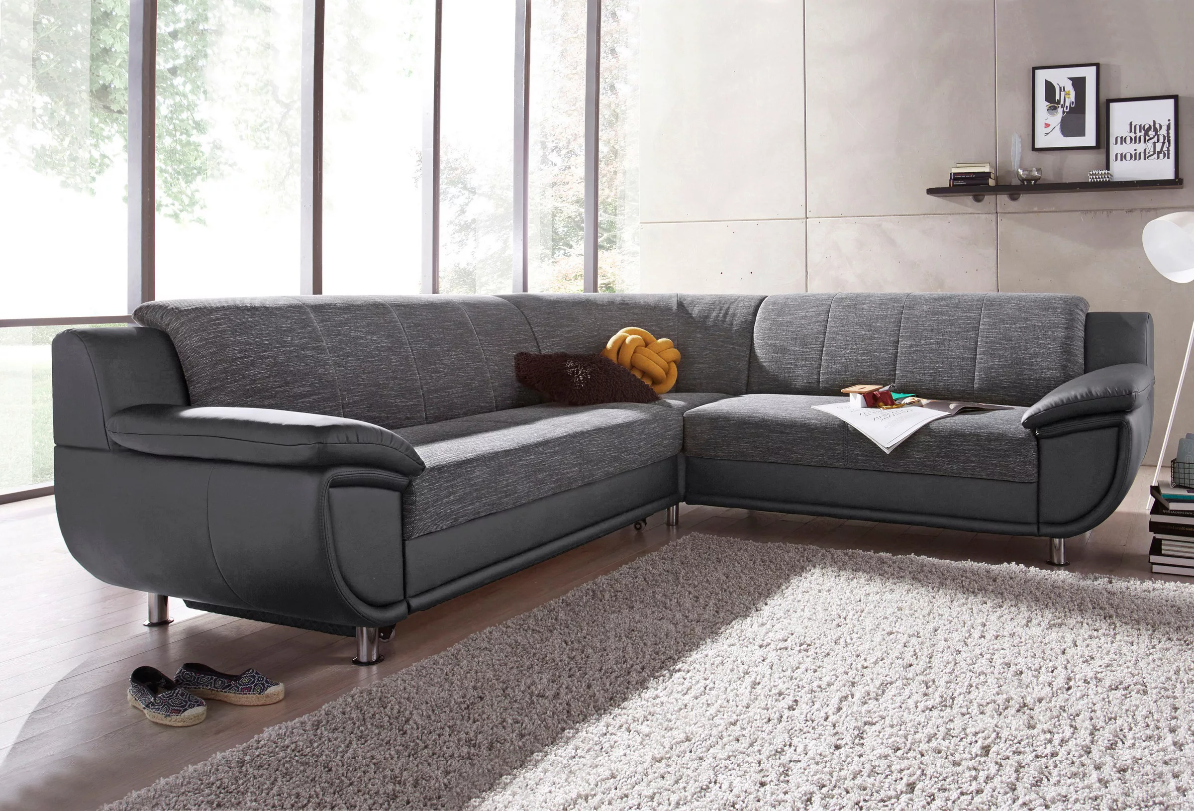 TRENDMANUFAKTUR Ecksofa »Rondo 3, zeitlos und modern, im Materialmix, L-For günstig online kaufen