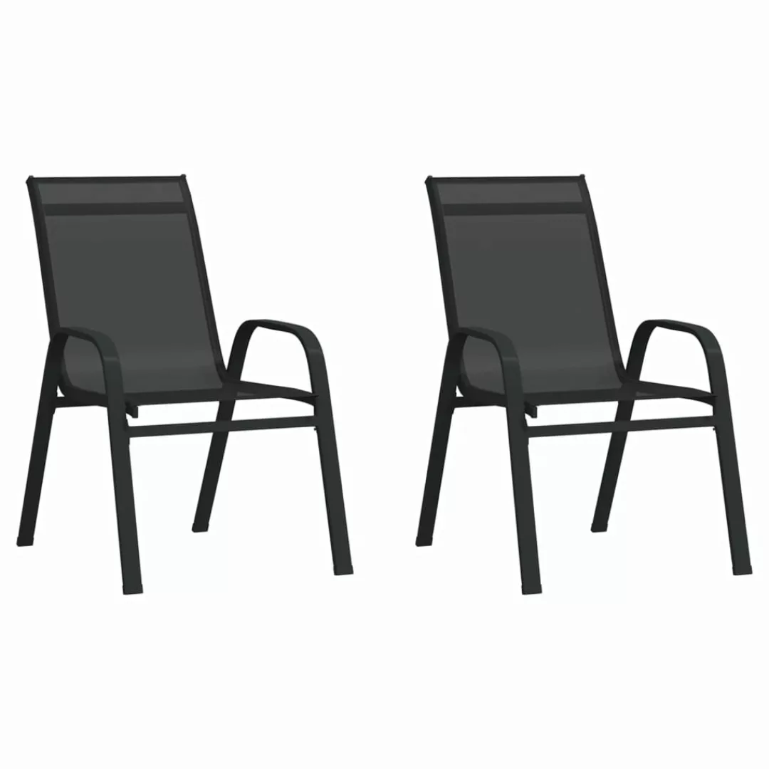 Vidaxl Stapelbare Gartenstühle 2 Stk. Schwarz Textilene günstig online kaufen