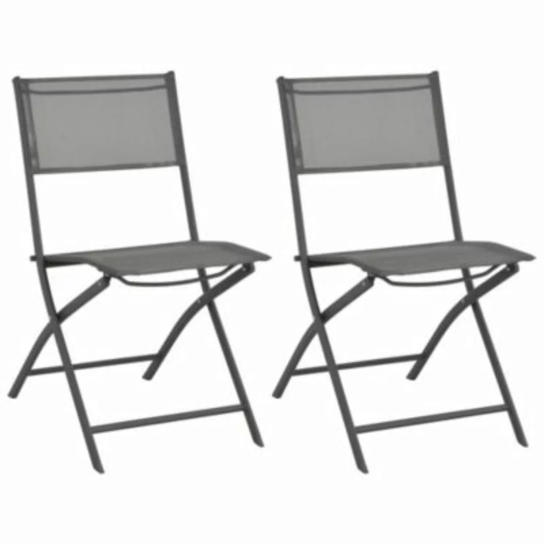 vidaXL Klappbare Gartenstühle 2 Stk. Stahl und Textilene Klappbarer Gartens günstig online kaufen