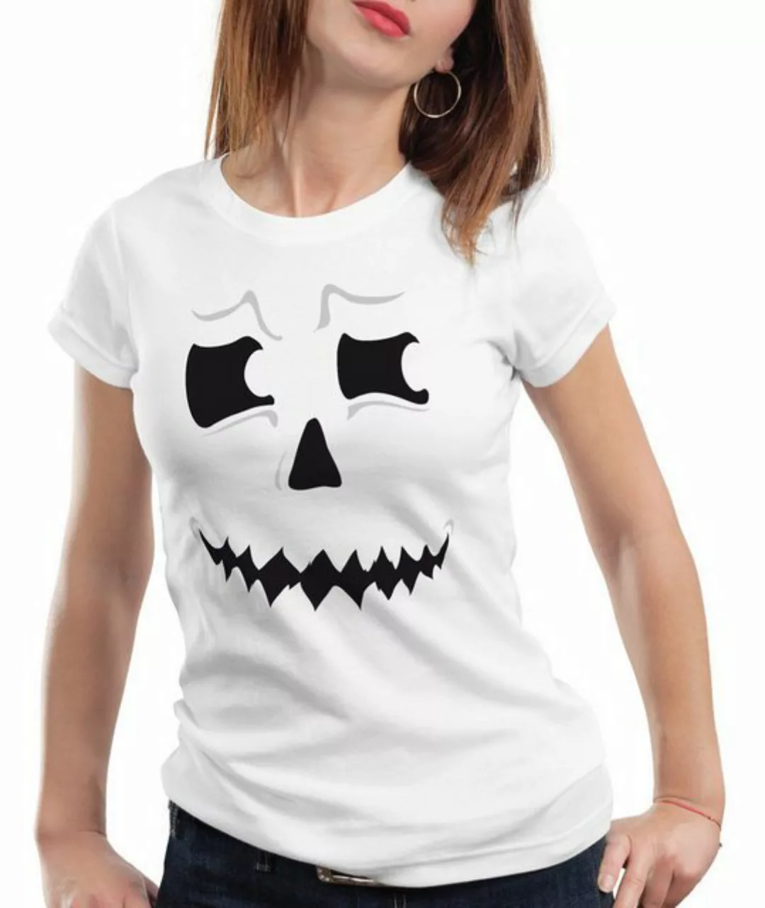 style3 T-Shirt Grusel Geist Halloween Fasching Kostüm Kürbis-Kopf Party Fun günstig online kaufen