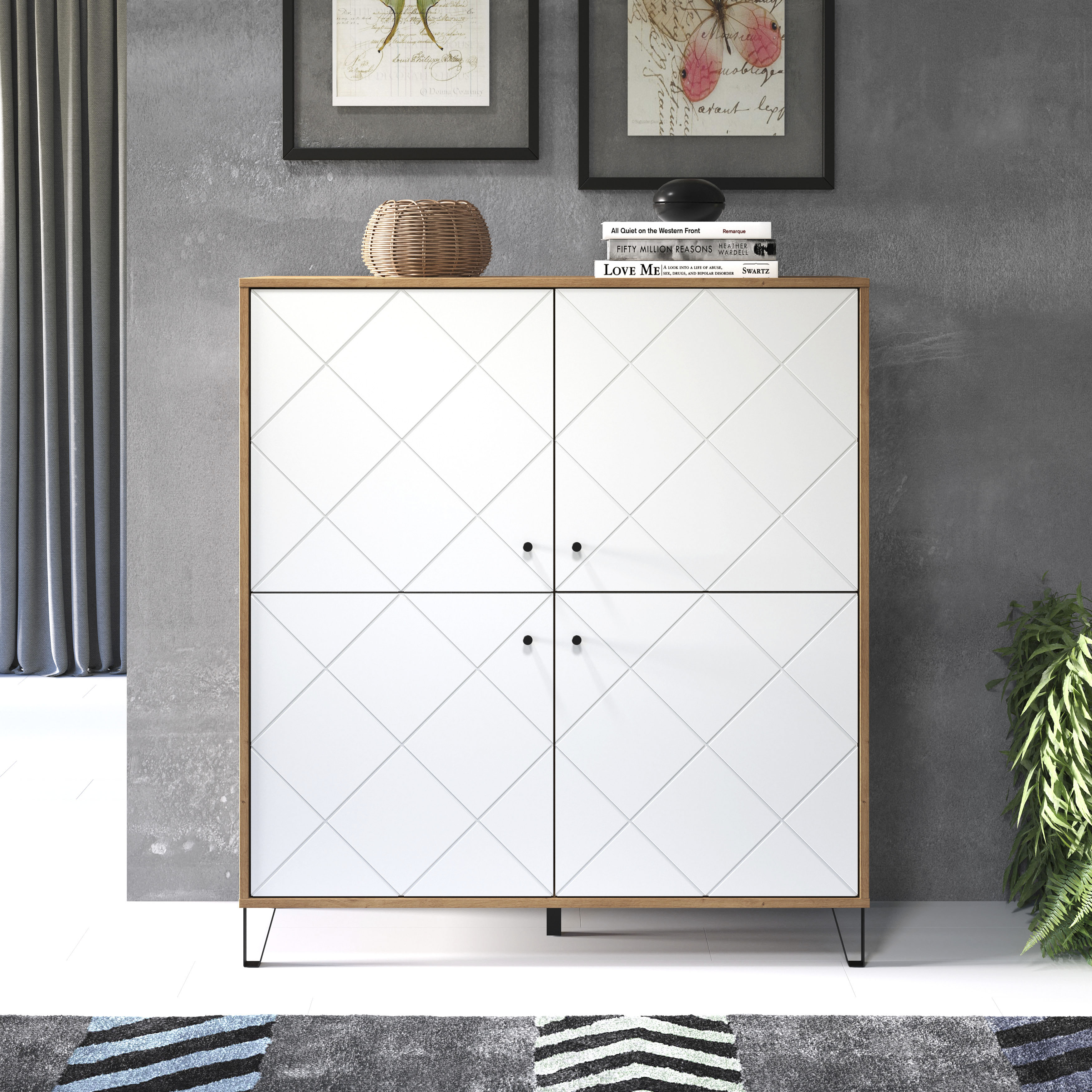 trendteam Hochschrank Touch Highboard Kommode Schrank Wohnzimmermöbel Stand günstig online kaufen