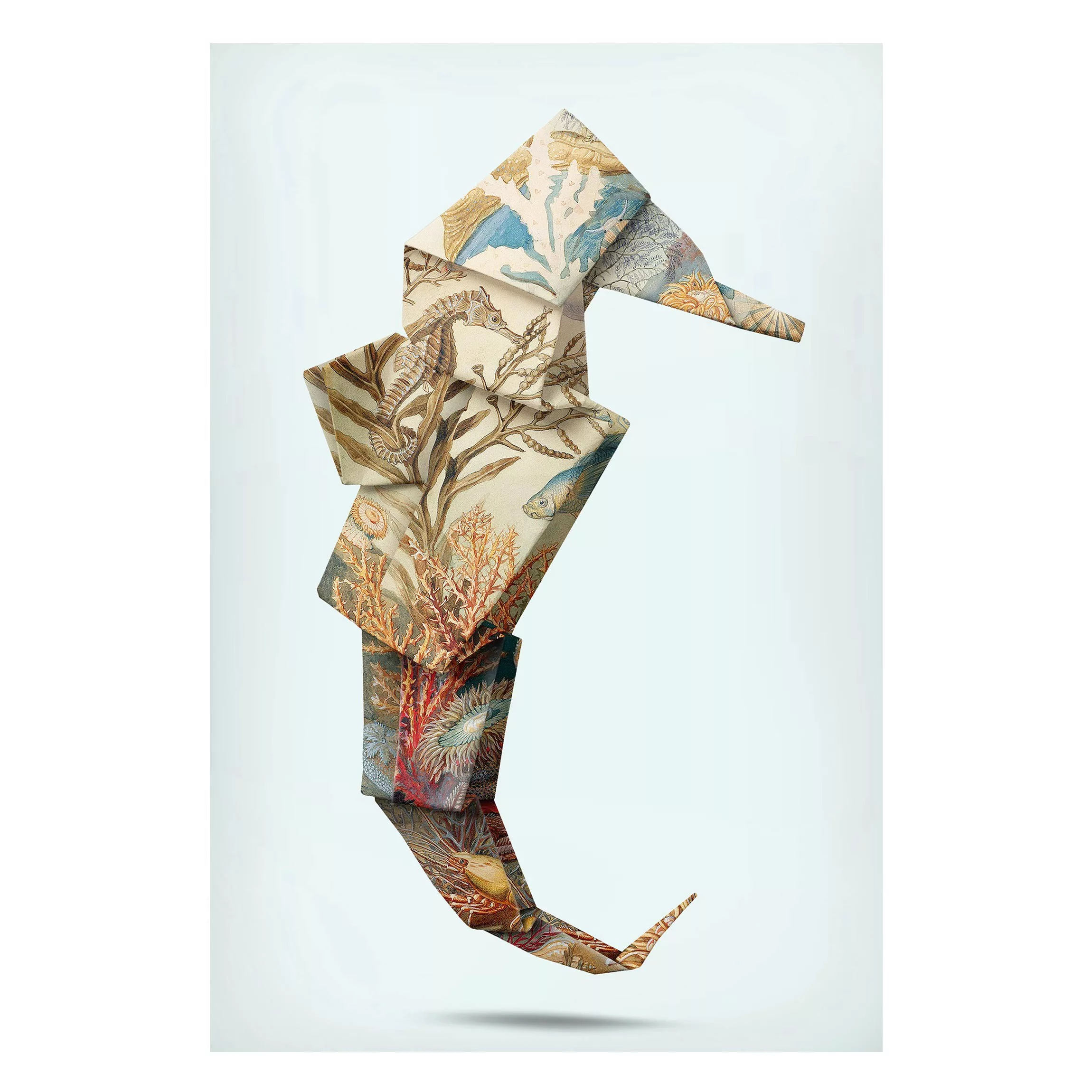 Magnettafel Tiere - Hochformat 2:3 Origami Seepferdchen günstig online kaufen