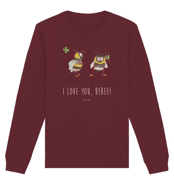 Mr. & Mrs. Panda Longpullover Größe XXL Bienen Paar - Burgundy - Geschenk, günstig online kaufen