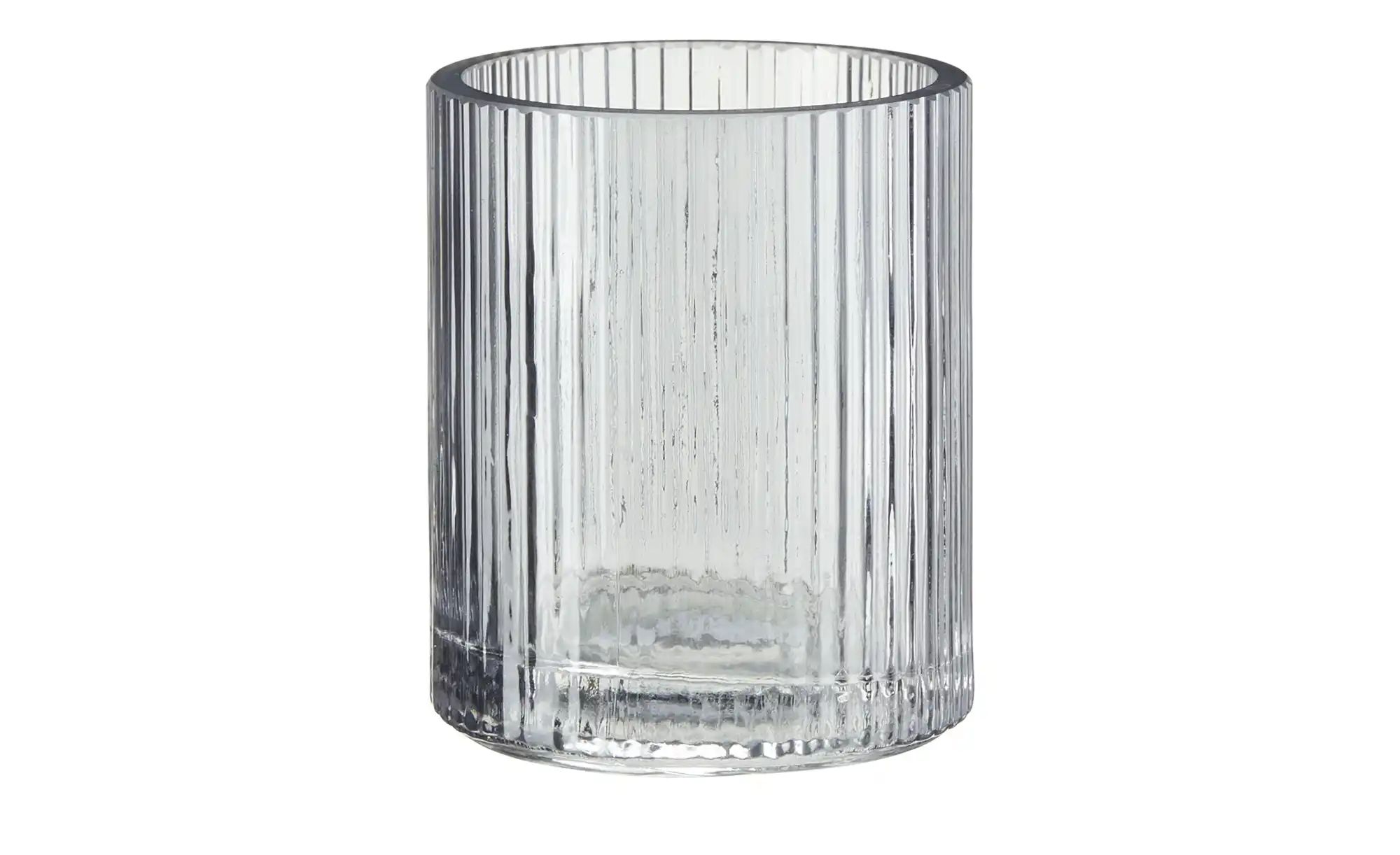 HOME STORY Teelichtglas ¦ grau ¦ Glas  ¦ Maße (cm): H: 10,5  Ø: 9 Accessoir günstig online kaufen