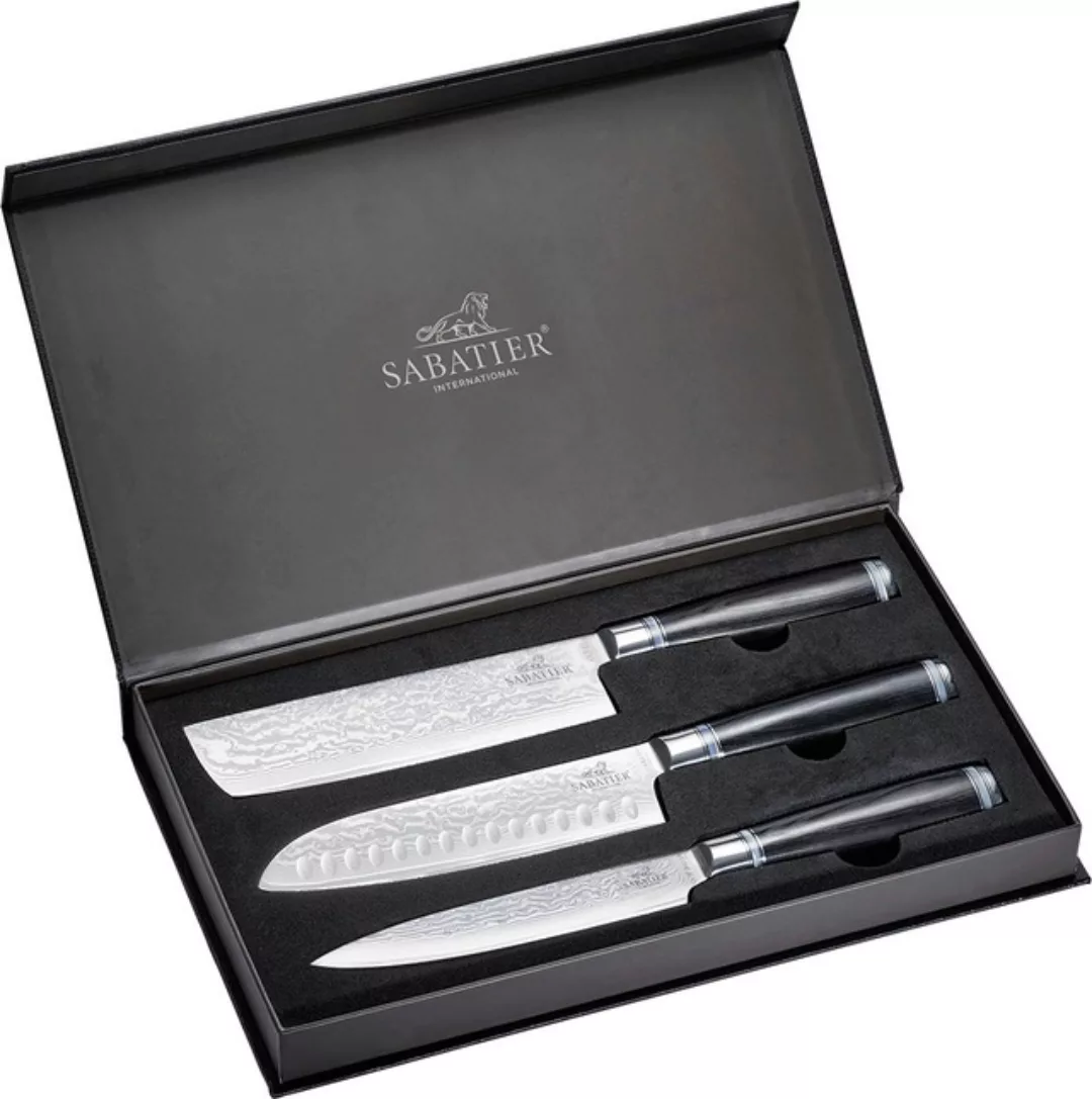 SABATIER International Messer-Set, (Set, 3 tlg., 1x Damast Santoku, 1x Dama günstig online kaufen