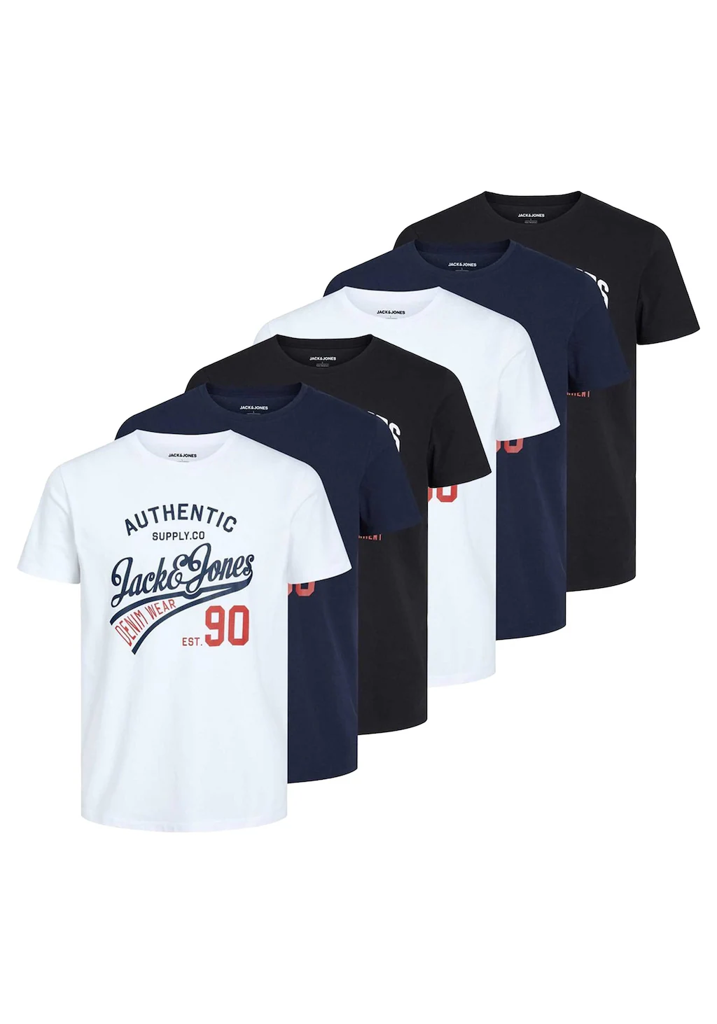 Jack & Jones T-Shirt "T-Shirt JJETHAN TEE CREW NECK 3PK 6er Pack" günstig online kaufen