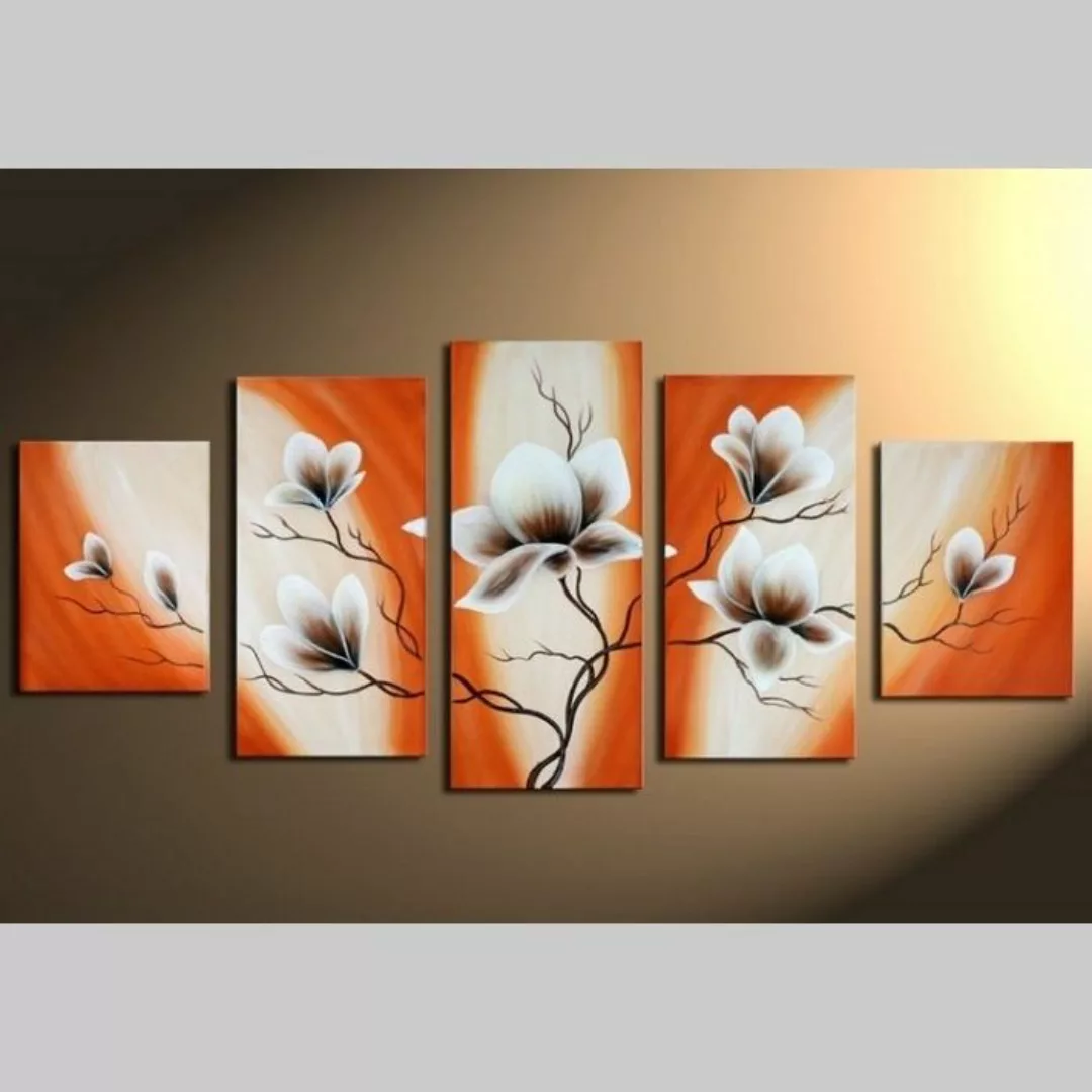 5 Leinwandbilder MAGNOLIA (4) 150 x 70cm Handgemalt günstig online kaufen