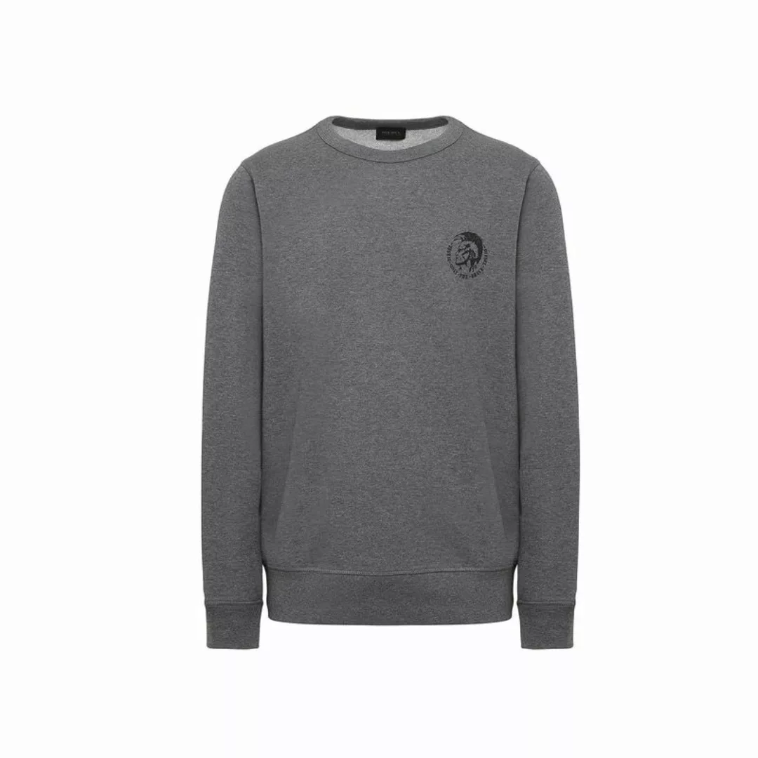 DIESEL Herren Sweatshirt - Rundhals-Sweater, Pullover, Logo Grau L günstig online kaufen