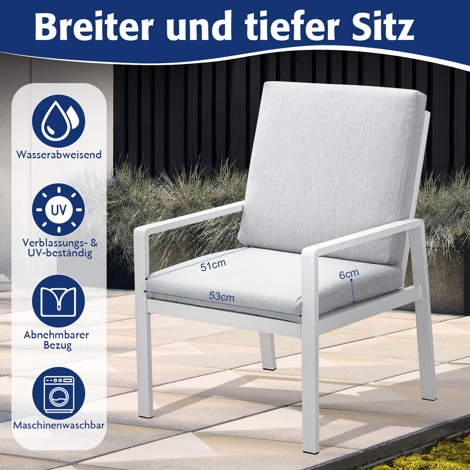 MeXo Gartenlounge-Set Alu Gartenmöbel-Sets Gartenstuhl, (4-tlg., günstig online kaufen