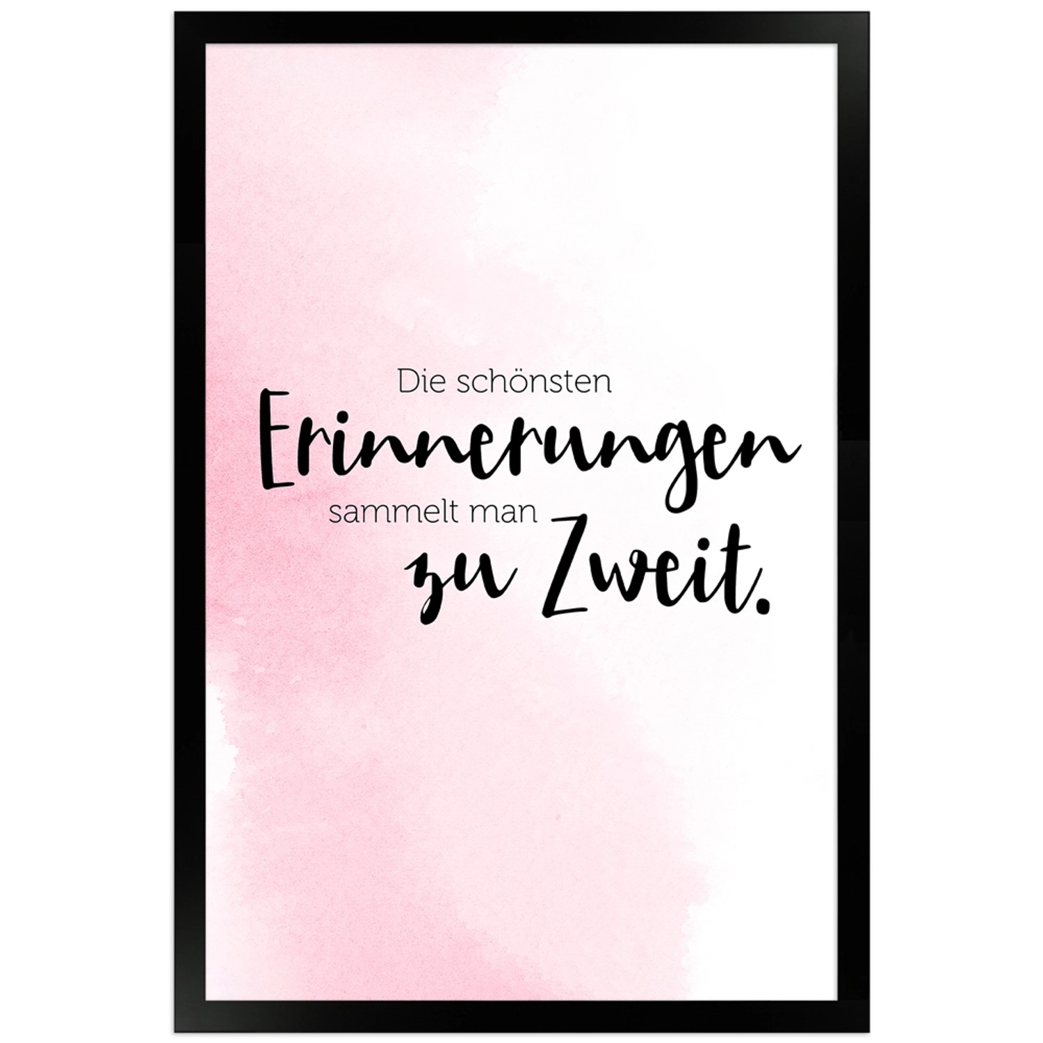 WANDStyle Gerahmtes Poster mit Spruch Erinnerungen Zu Zweit in Rosa 30 x 45 günstig online kaufen