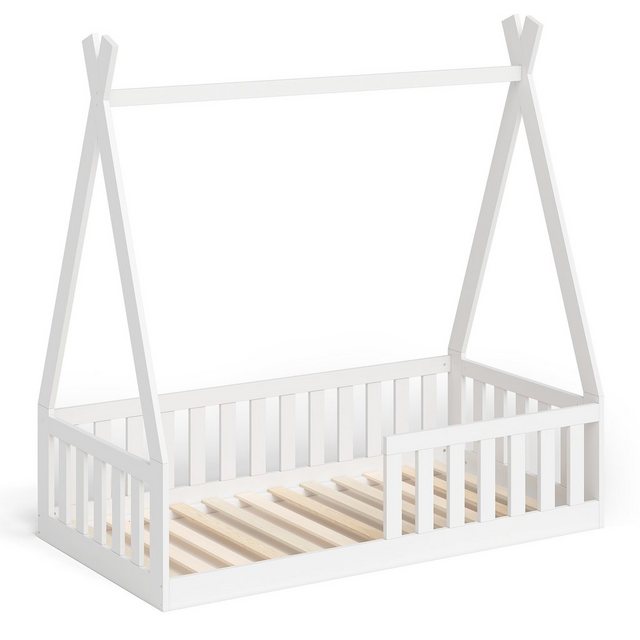 Bellabino Kinderbett Tajo (Tipi-Bodenbett, 70x140 cm, weiß lackiert), inkl. günstig online kaufen