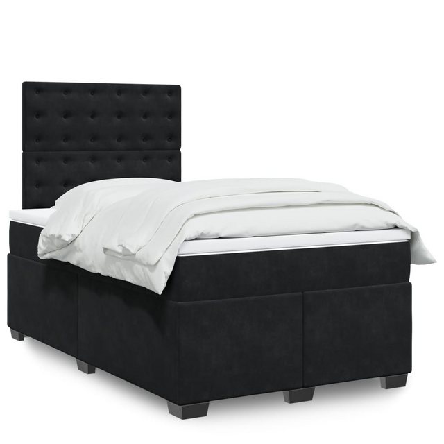 vidaXL Boxspringbett, Boxspringbett mit Matratze Schwarz 120x200 cm Samt günstig online kaufen