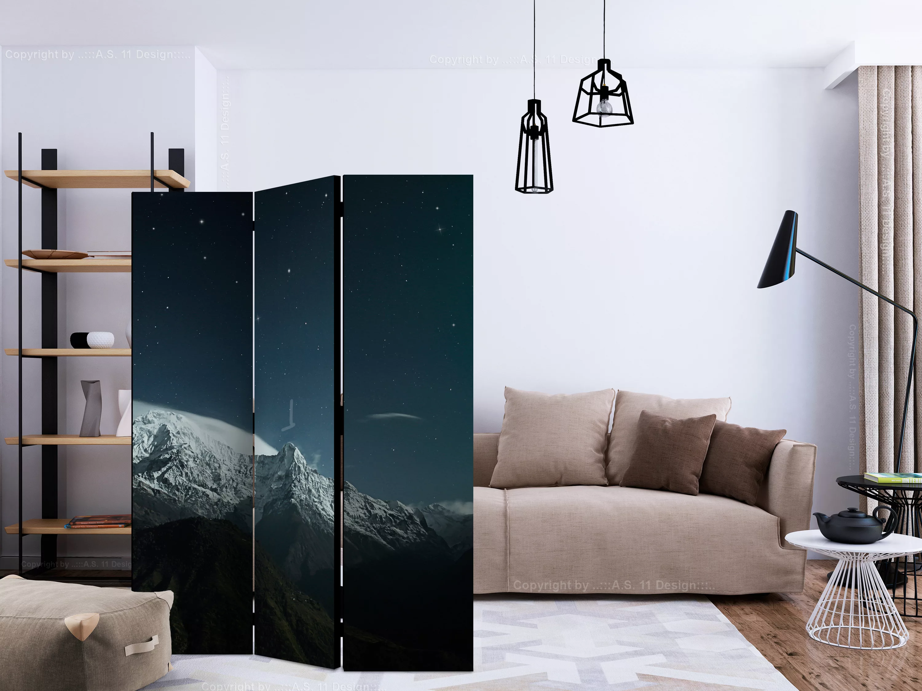 3-teiliges Paravent - Northern Lights [room Dividers] günstig online kaufen