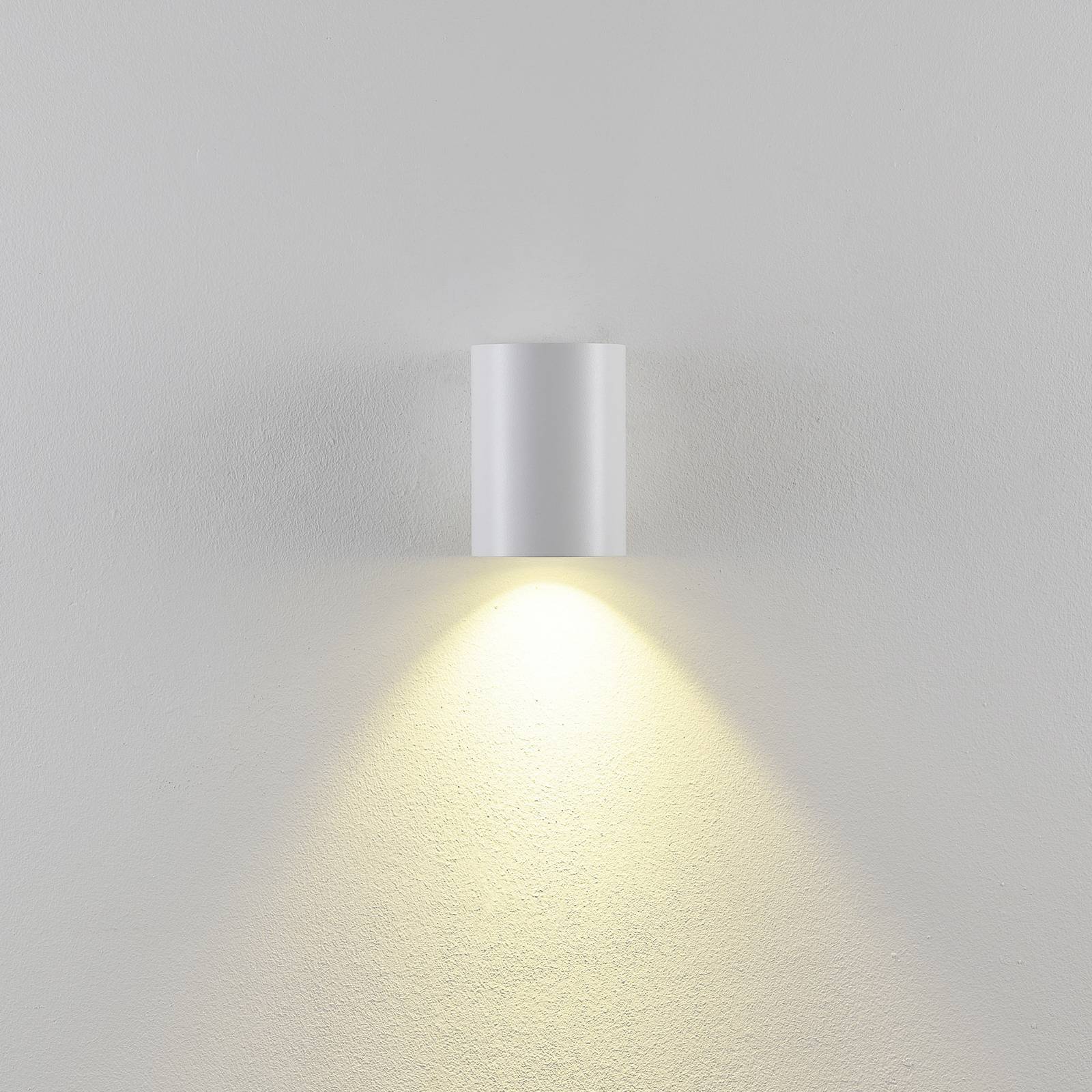 Außenwandlampe CAN, weiß, 1-flg., Ø 8 cm, IP65, Metall, GU10 günstig online kaufen