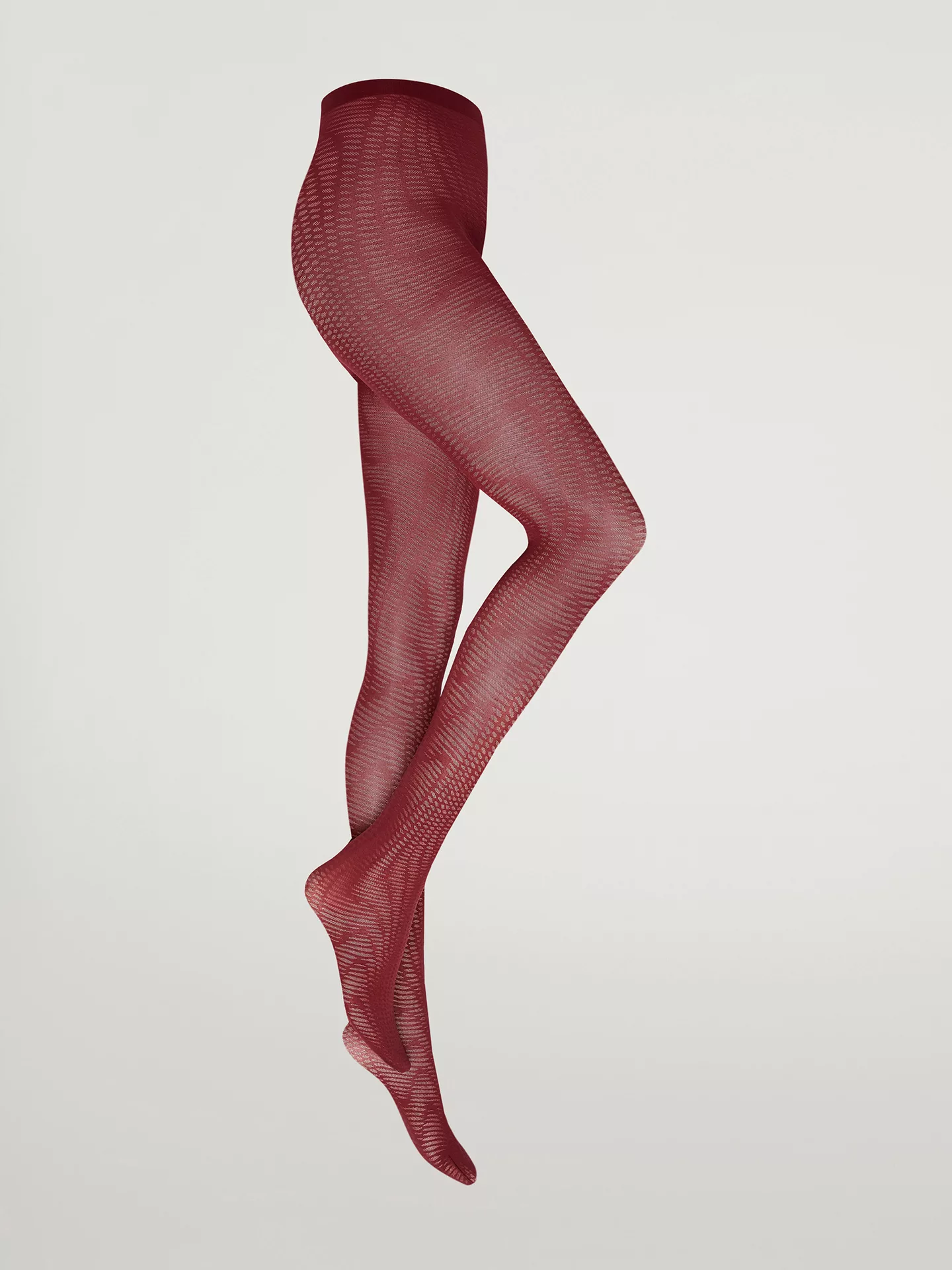 Wolford - Bodyline Jacquard Tights, Frau, port royale, Größe: S günstig online kaufen