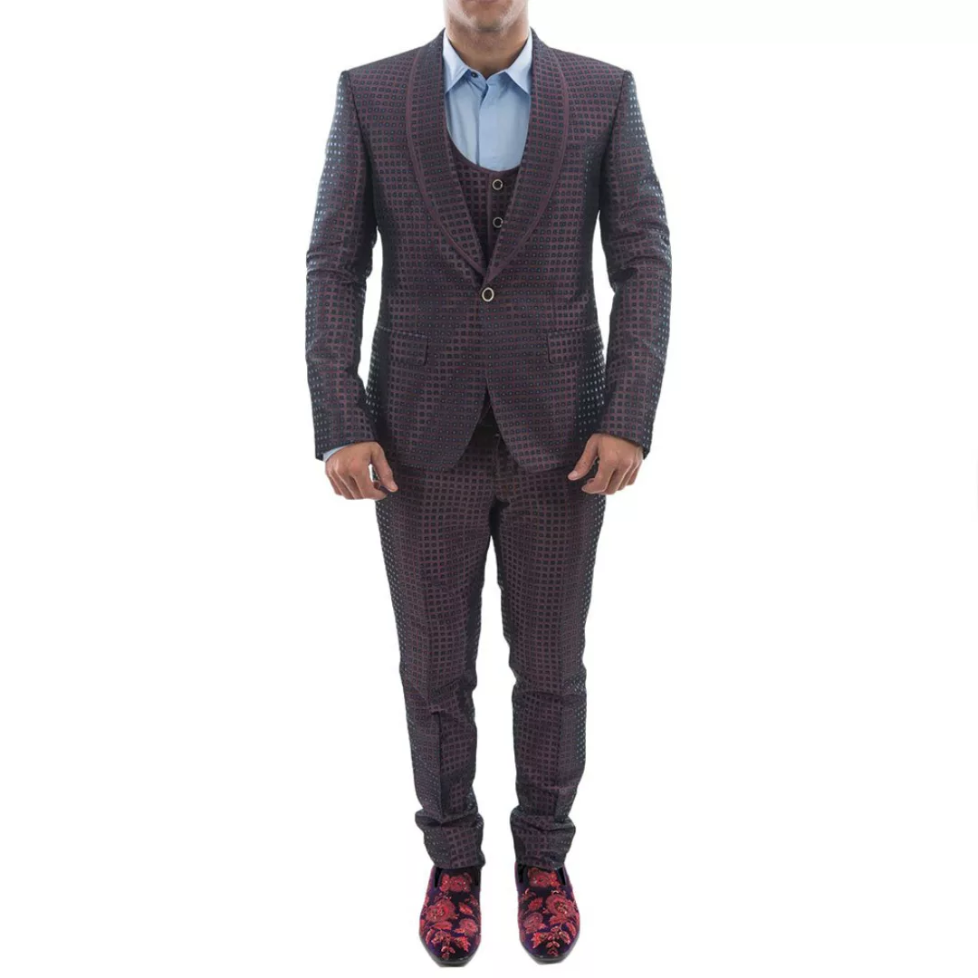 Dolce & Gabbana Men 1 Button Suit 52 Dark Red günstig online kaufen
