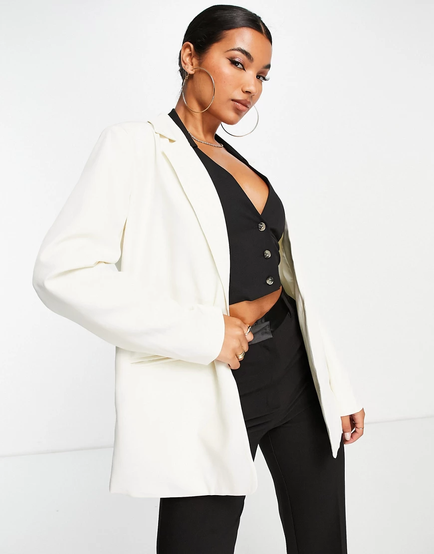 Public Desire – Oversize-Blazer in Creme-Weiß günstig online kaufen