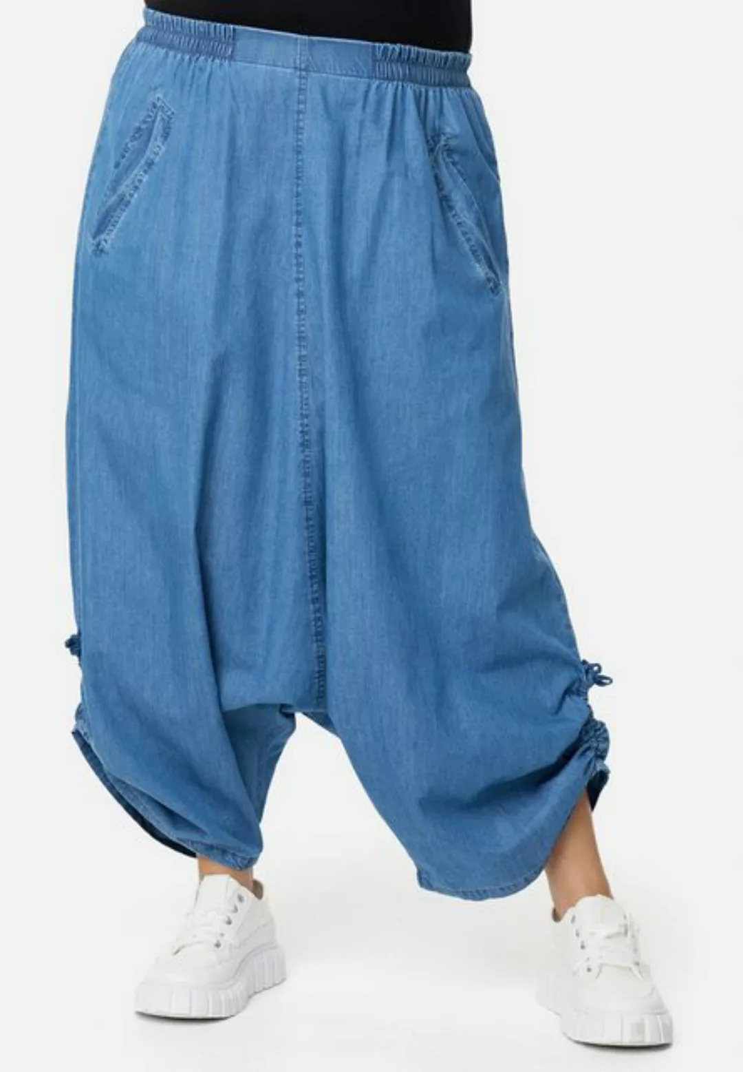 Kekoo Haremshose Weite Hose in Denim Look aus 100% Baumwolle günstig online kaufen