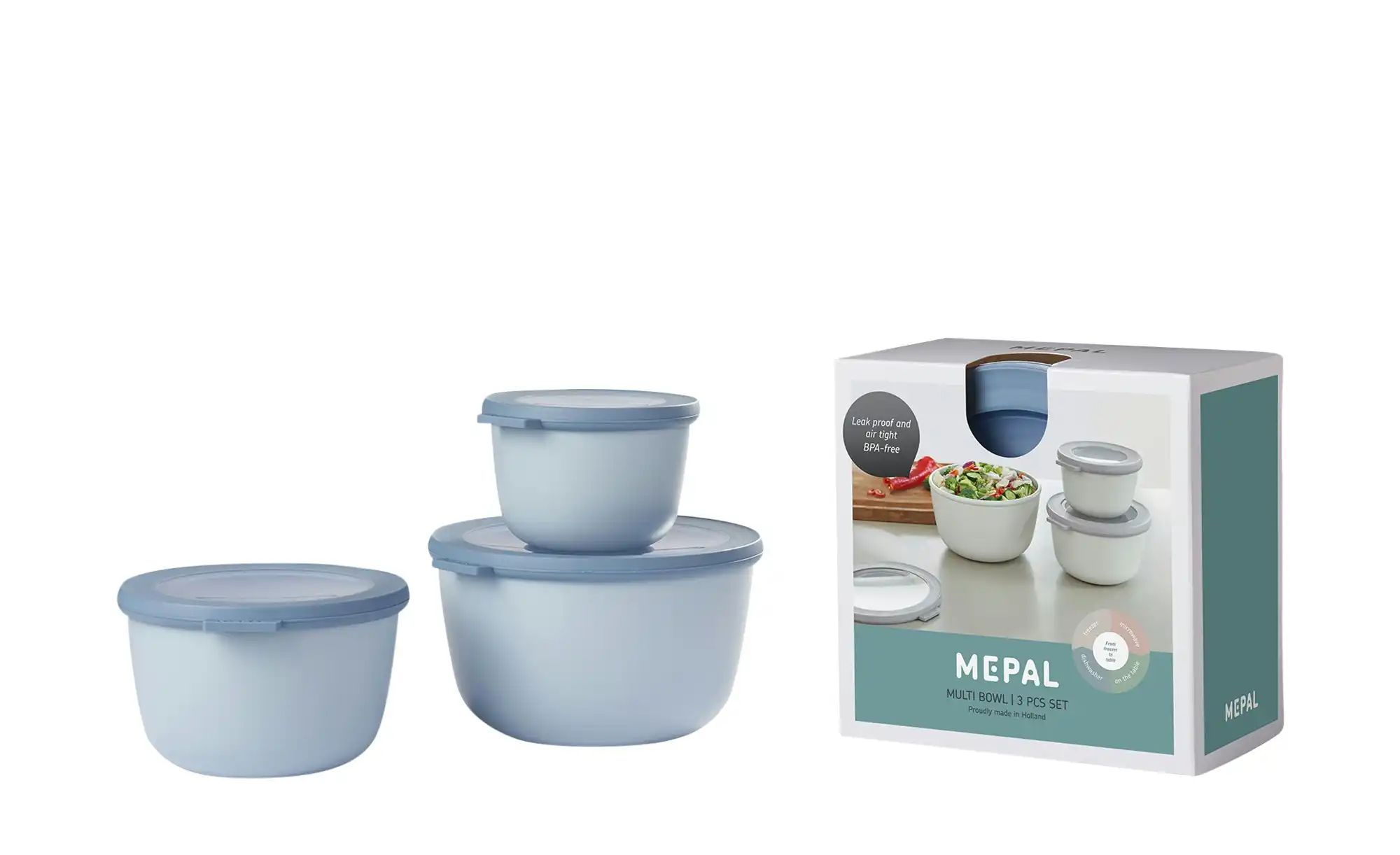 Mepal Multischüssel-Set  Cirqula ¦ blau ¦ Kunststoff ¦ Maße (cm): B: 19,2 H günstig online kaufen