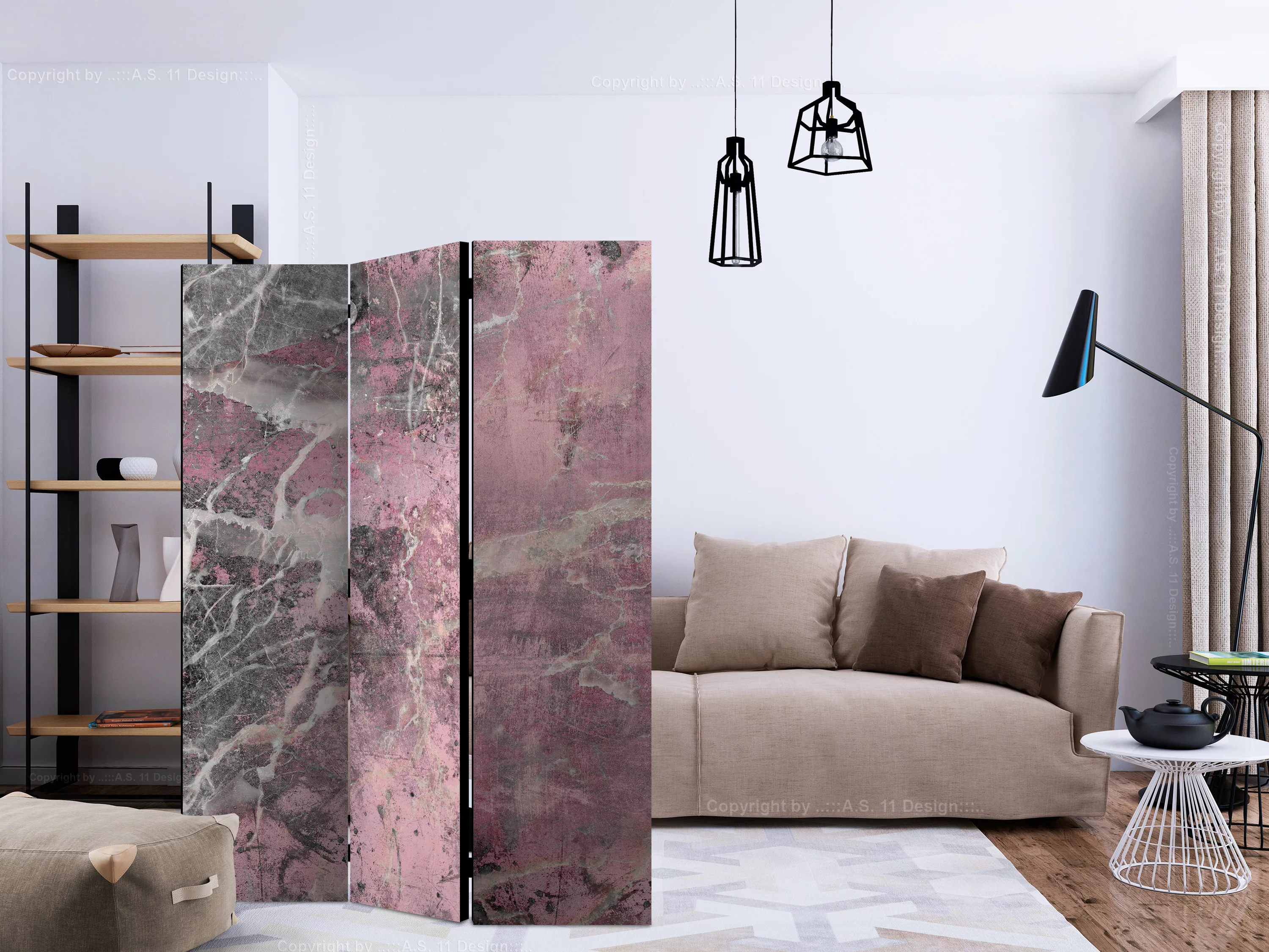 3-teiliges Paravent - Stone Spring [room Dividers] günstig online kaufen