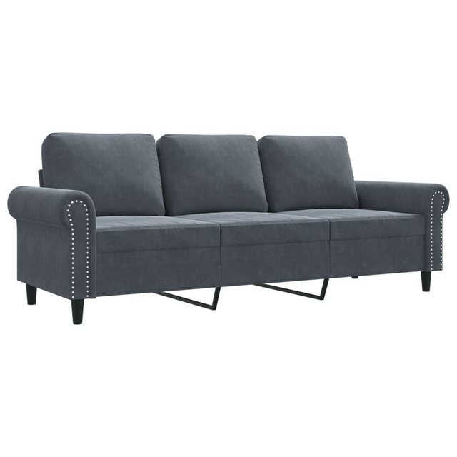 vidaXL Sofa, 3-Sitzer-Sofa Dunkelgrau 180 cm Samt günstig online kaufen