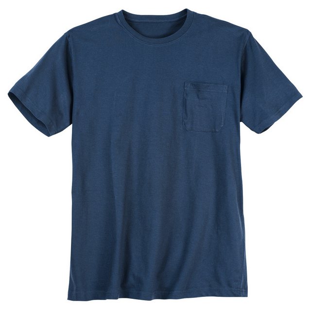 redfield Rundhalsshirt XXL Basic T-Shirt denimblau Brusttasche Redfield günstig online kaufen