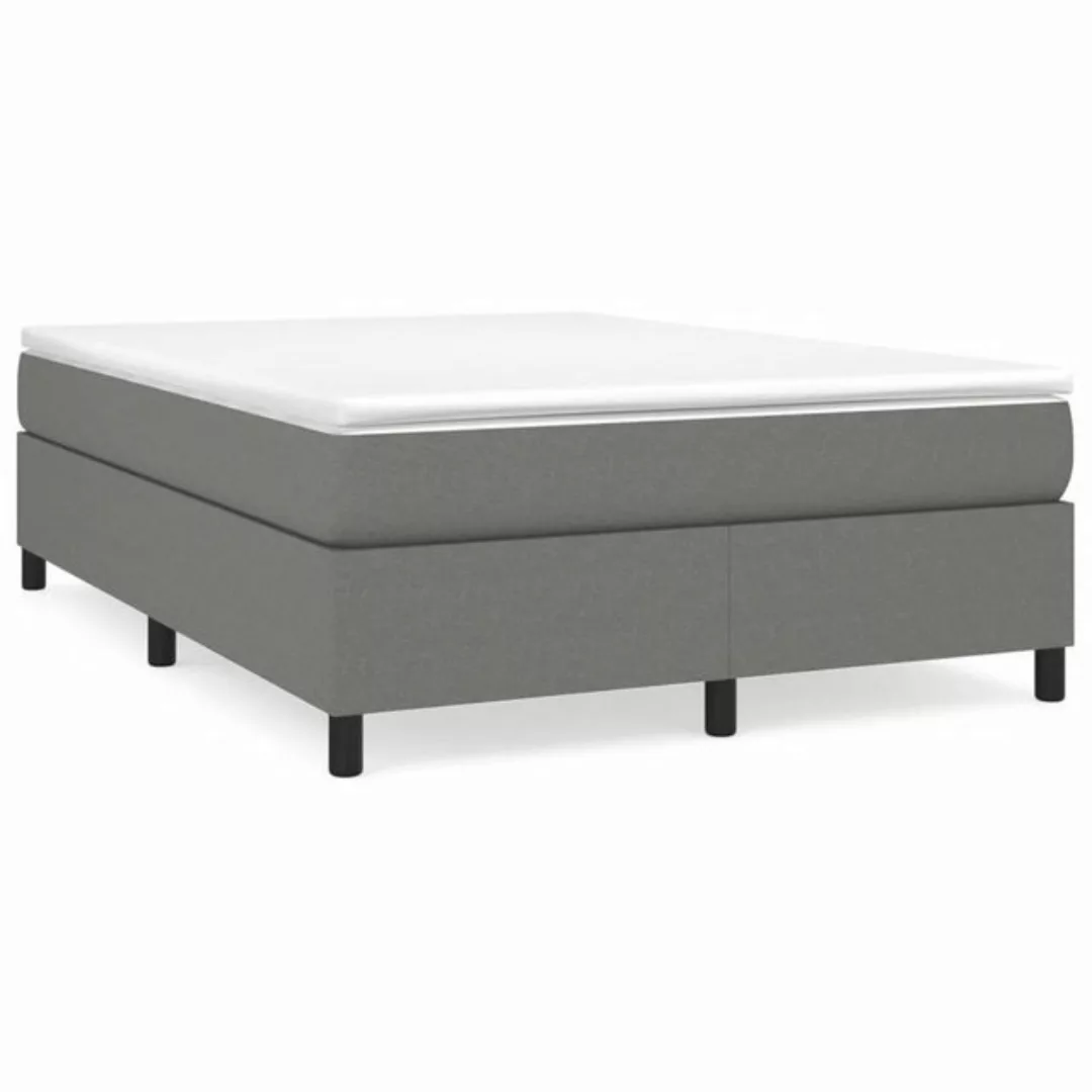 furnicato Bett Boxspringbett mit Matratze Dunkelgrau 140x200 cm Stoff günstig online kaufen