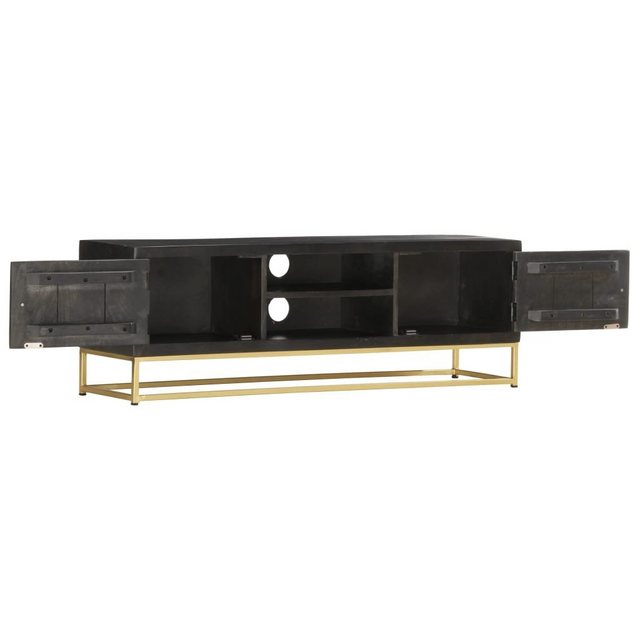 furnicato TV-Schrank Schwarz Golden 120 x 30 x 40 cm Massivholz Mango (1-St günstig online kaufen