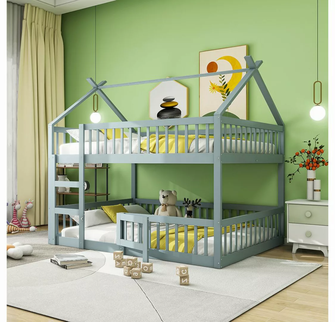 Sweiko Etagenbett Kinder-Familienbett mit Treppe, (Loft Design, Massivholz- günstig online kaufen