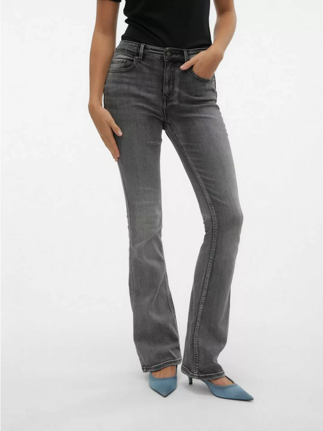 Vero Moda Bootcut-Jeans VMFLASH MR FLARED JEANS LI213 GA NOOS günstig online kaufen