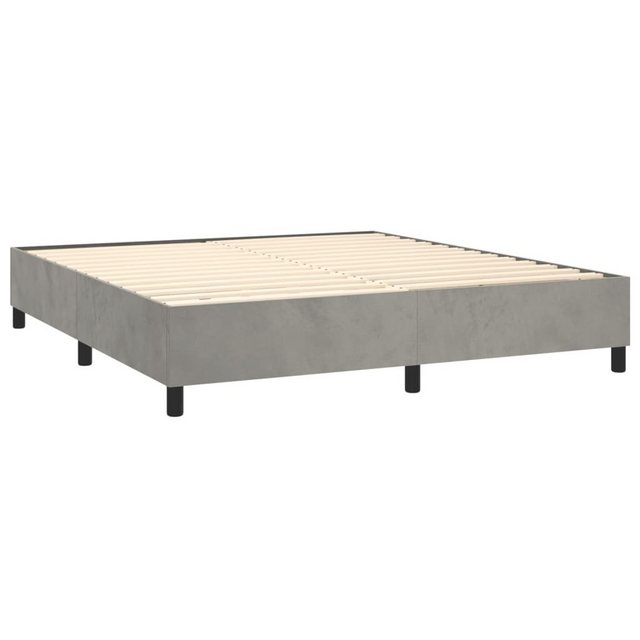 furnicato Bett Boxspringbett mit Matratze Hellgrau 160x200 cm Samt (1-tlg) günstig online kaufen