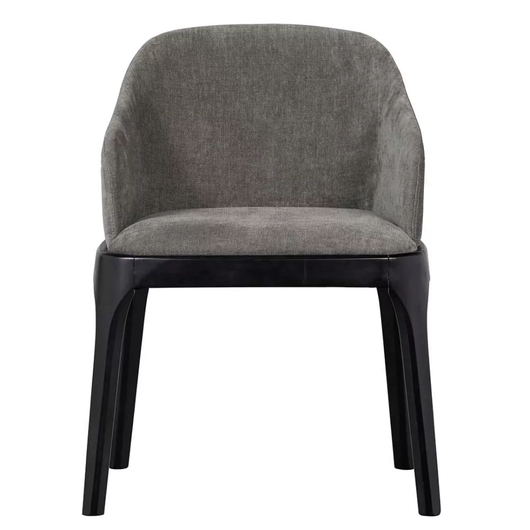 Design Stuhl mit Armlehnen Grau und Schwarz günstig online kaufen