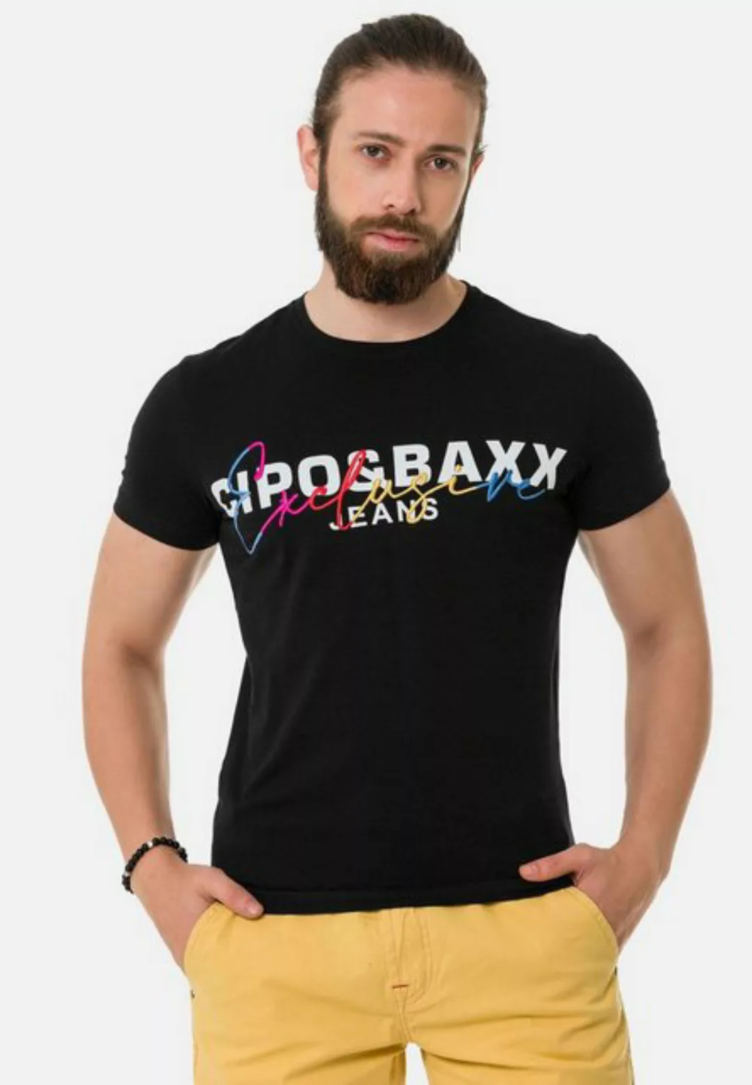 Cipo & Baxx T-Shirt mit Markenprint günstig online kaufen