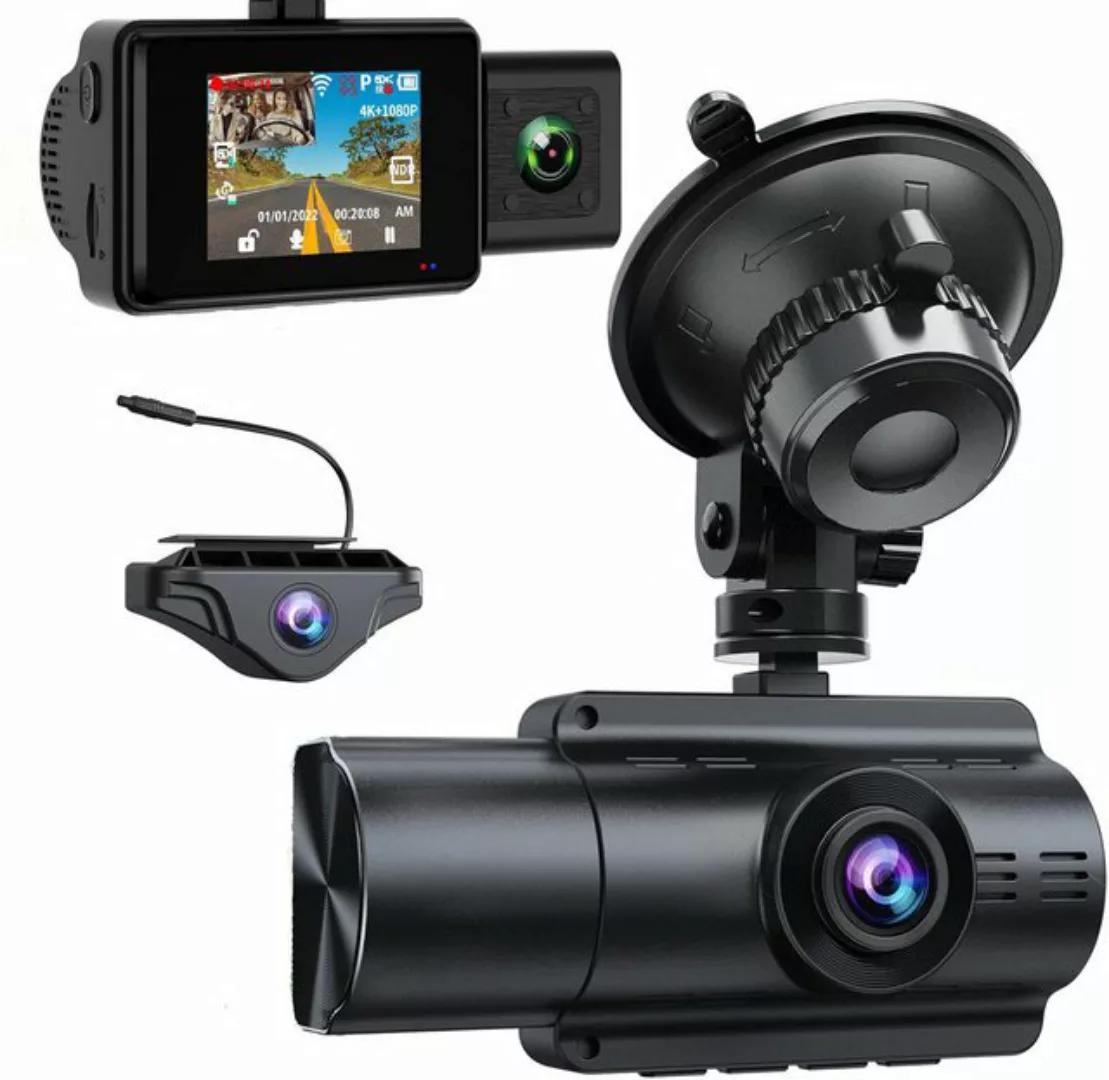 ibettertec 3 Lens 4K Dashcam Auto,4K+1080P+1080P vorne hinten innen Dashcam günstig online kaufen