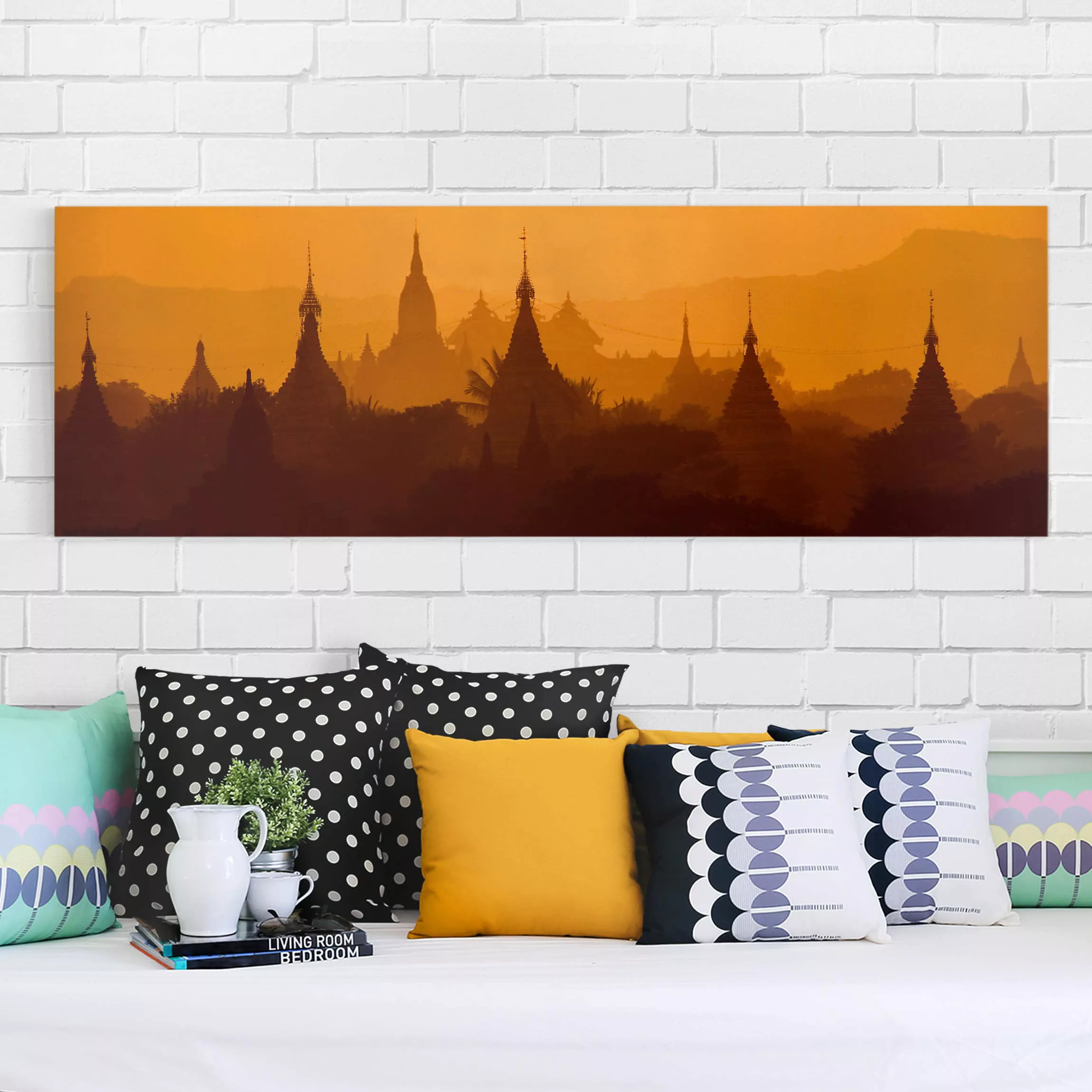 Leinwandbild Architektur & Skyline - Panorama Tempelstadt in Myanmar günstig online kaufen