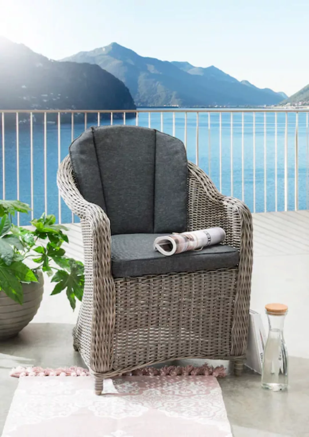 Destiny Gartensessel "MALAGA", (Set, 2 St.), Aluminium, Polyrattan, inkl. A günstig online kaufen