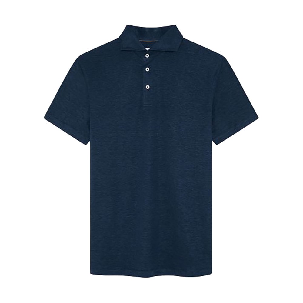 Hackett Sr Linen Kurzarm-poloshirt L Blue / Navy günstig online kaufen