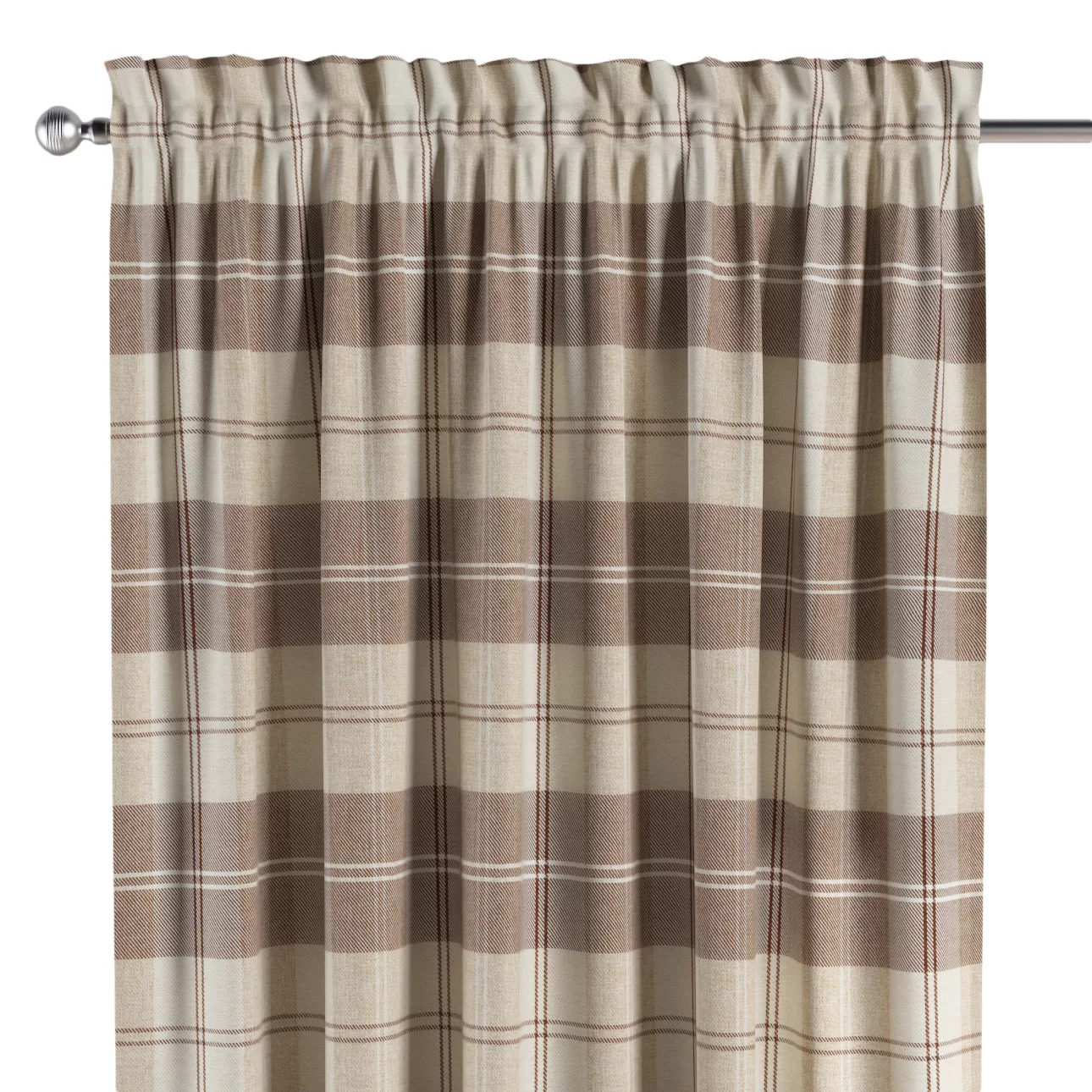 Vorhang mit Tunnel und Köpfchen, braun-beige, Edinburgh (115-80) günstig online kaufen